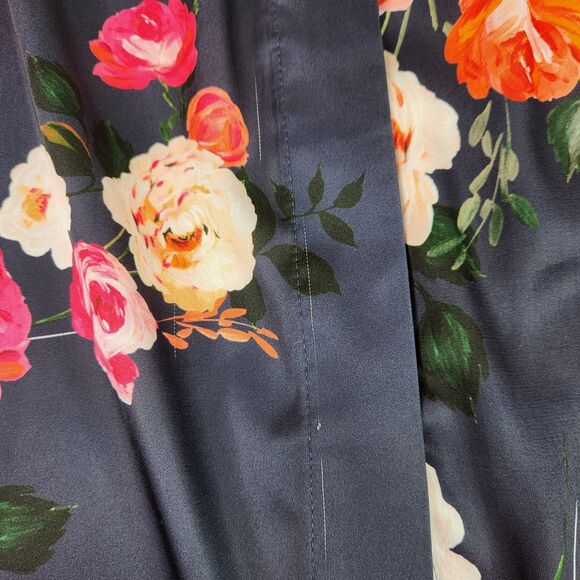 ALEXIA ADMOR Shirt Womens 8 Blue Cassidy Floral Button Long Sleeve Blouse Top - Picture 4 of 13